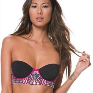 Mara Hoffman Embroidered Bustier Bikini Top